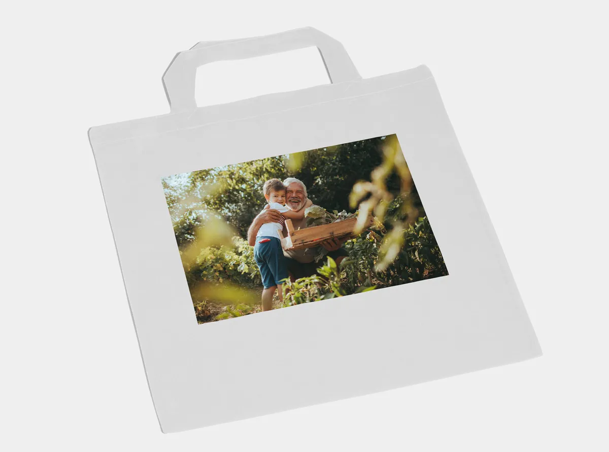 Stofftragetasche mit Foto - Strand, kind, Urlaub