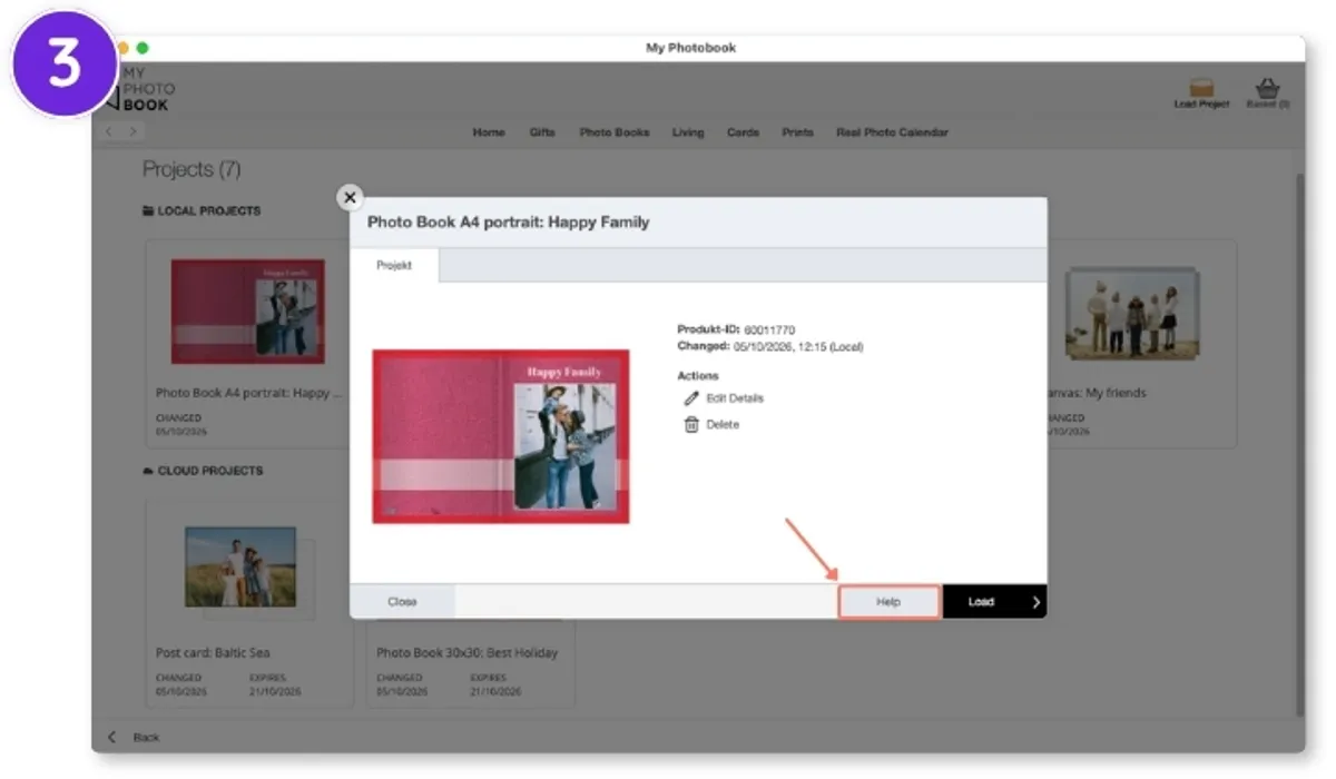 Click the ‘Help’ button in the download software